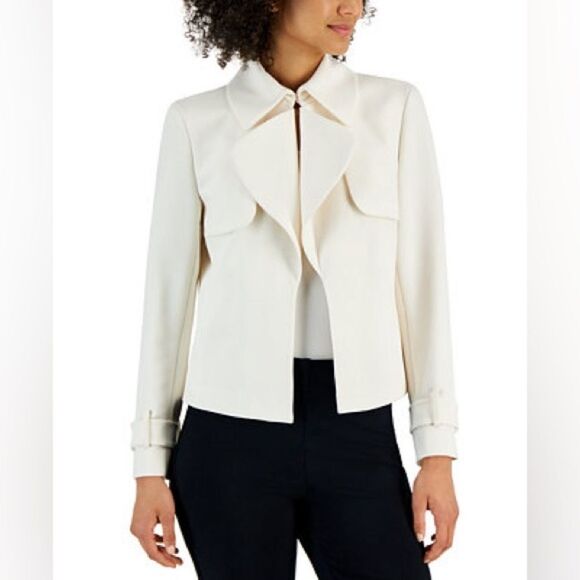 Anne Klein Women's Cascade Collar Blazer size 2 Off white NWT in packaging - Picture 1 of 8